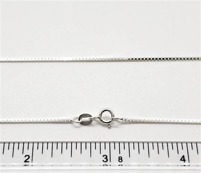 Sterling Silver Chain 1mm Box. 16 Inch