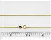 18k Gold over Sterling Silver Chain 1mm Box. 20 Inch