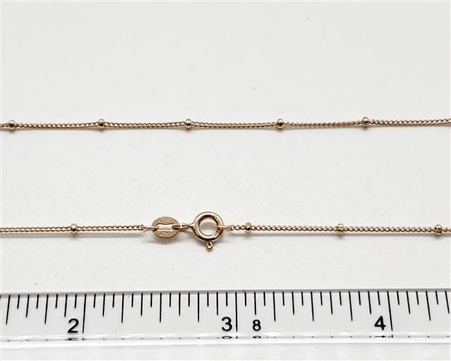 Rose Gold Plate over Sterling Chain 444. 16 Inch