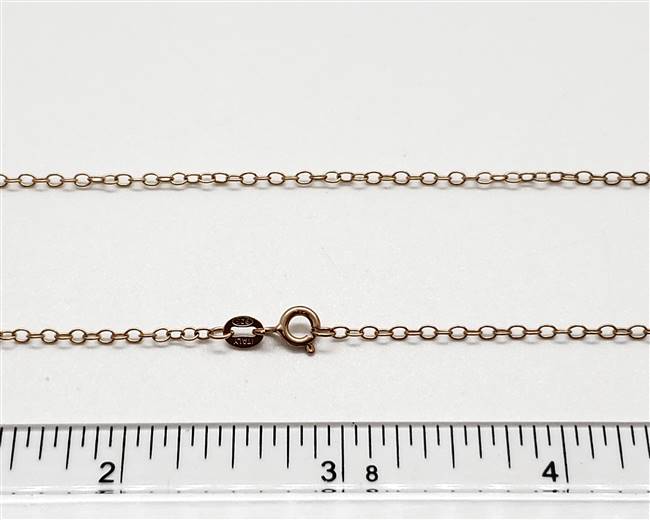 Rose Gold Plate over Sterling 1.9mm Cable Chain 1515. 24 Inch