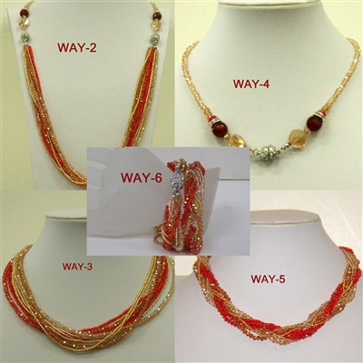 FN205 6 Way Crystal Magnetic Necklaces