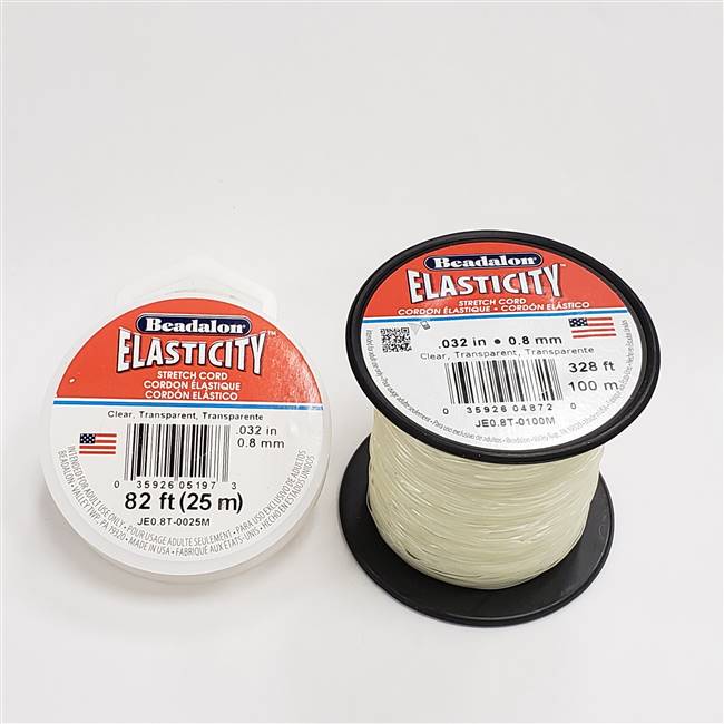 ElasticityÂ  .8mm 25 Foot Spool.  Made in the USA