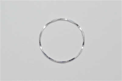 Sterling Silver Links - Hammered Ring 25mm