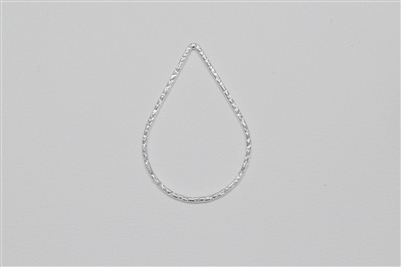 Sterling Silver Links - Textured Teardrop 20mm x 30mm