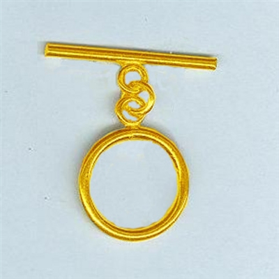STG-19 Toggle Ring 17mm. Gold Plate over Sterling Silver