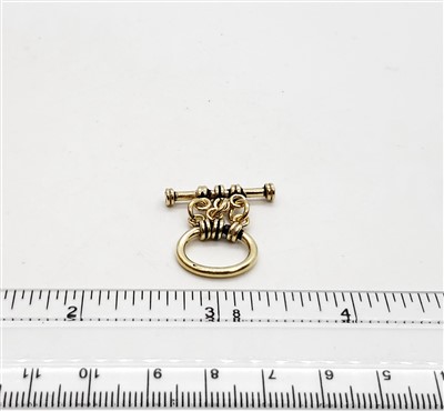 STG-28 16x14mm Ring. Gold Plate over Bali Sterling Silver