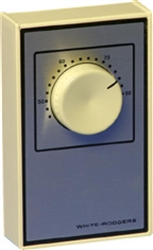 White Rodgers 1A66-641 Beige Line Voltage Wall Thermostat w/ OFF Position, DPST, Open On Rise (No Thermometer)