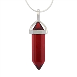 Red Crystal Healing Point Reiki Chakra Gemstone Necklace