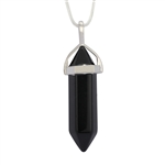 Black Crystal Healing Point Reiki Chakra Gemstone Necklace