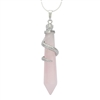 Rose Quartz Healing Point Reiki Chakra Gemstone Necklace