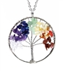 Natural Tree of Life Chakra Gemstone Pendant Necklace