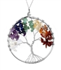 Natural Tree of Life Chakra Gemstone Pendant Necklace