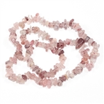 Smooth Chip Strawberry Quartz Gemstone Beads