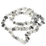 Smooth Chip Black Quartz Rutilated Gemstone Beads