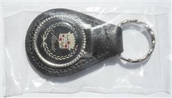 Leather Key Fob with Chrome Trim