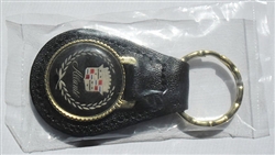 Leather Key Fob with Gold Trim