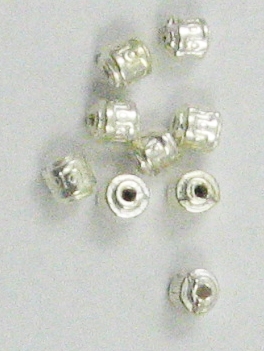 Silver Plated 4mm Barrel Beads 30pc