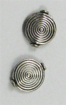 Antique Silver 11mm Coin Beads 3pc