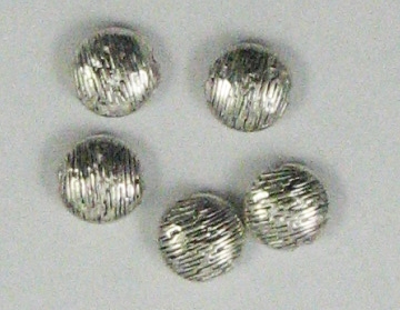 Antique Silver 10mm Tree Bark Coin Beads 5pc