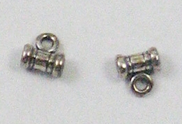 Antique Sterling Silver 6x4mm Tube Bead with Closed Loop 2pc