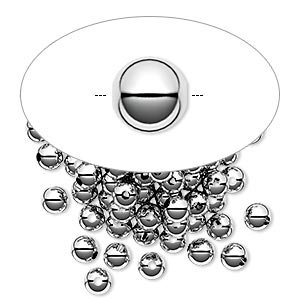 Sterling Silver 4mm Smooth Spacer Bead 20 pc