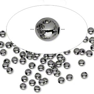 Gunmetal 3mm Smooth Spacer Bead 25pc