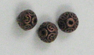 Antique Copper 6 mm Filigree Beads 10pc