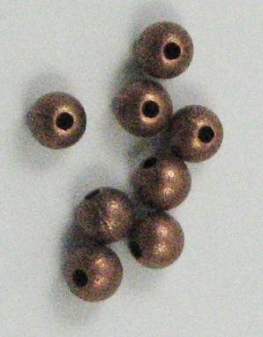 Antique Copper 6mm Round Smooth Beads 12pc