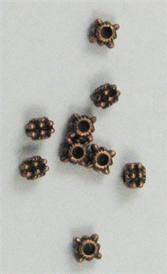 Antique Copper 5x4mm Dotted Drum Bead 26pc