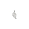 Silver Plated Leaf Charms, 12x6mm, 2pc