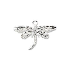 Silver Plated Dragonfly Charms, 18x12mm, 2pc