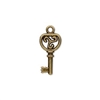 Antique Brass Plated Key Charms, 2pc