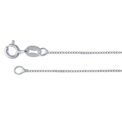 18 inch Sterling Box Chain Necklace with Spring Clasp