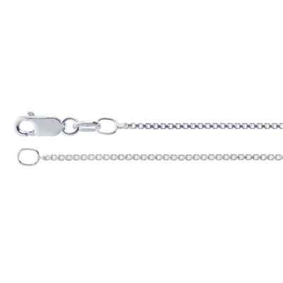 24 inch Sterling Box Chain Necklace with Spring Clasp