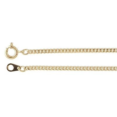 18in Gold Plated Curb Chain Necklace with Spring Clasp