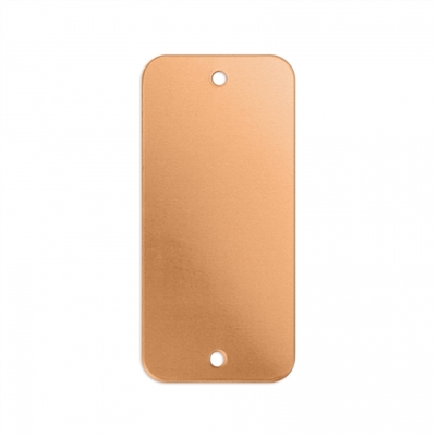 Rectangle w/holes 1 5/8" Copper Blank 18ga