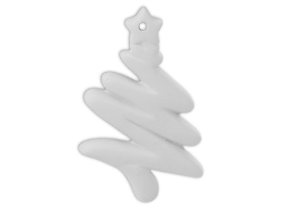 ZigZag Tree Ornament (Unpainted, ready for glaze)