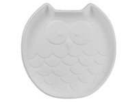 Bisque Owl Dish (Unpainted, ready for glaze)