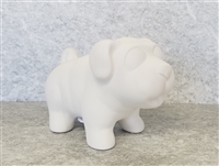 Bisque Pug Bank (Unpainted, ready for glaze)