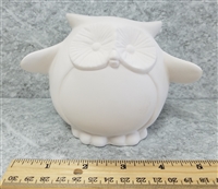 Bisque Owl Bank (Unpainted, ready for glaze)