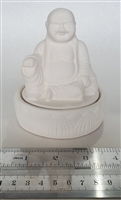 Bisque Buddha Box (Unpainted, ready for glaze)