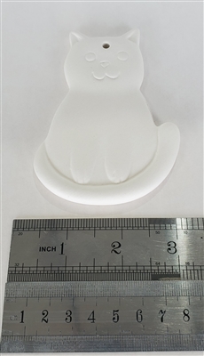 Bisque Cat Ornament (Unpainted, ready for glaze)