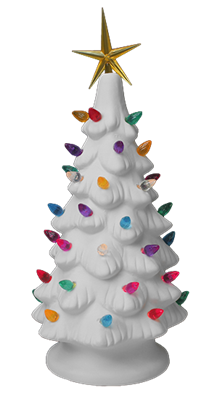Bisque Christmas Tree Light Up (Unpainted, ready for glaze)