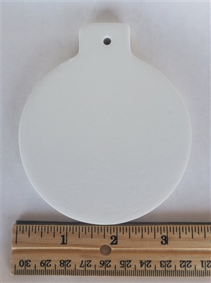 Bisque Flat Ball Ornament (Unpainted, ready for glaze)