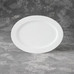 Bisque Medium Rimmed Oval Platter (Unpainted, ready for glaze)