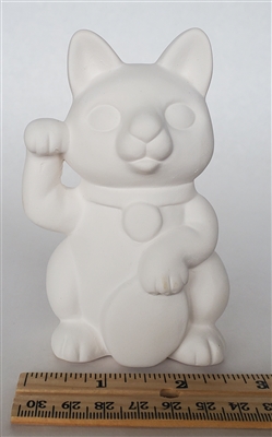 Bisque Lucky Cat (Unpainted, ready for glaze)