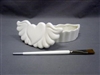 Bisque Heart with Wings Trinket Box (Unpainted, ready for glaze)