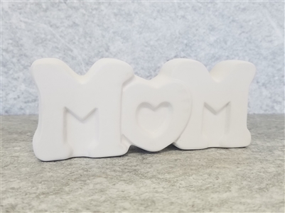 Bisque Mom Block (Unpainted, ready for glaze)