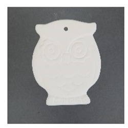Bisque Owl Ornament (Unpainted, ready for glaze)