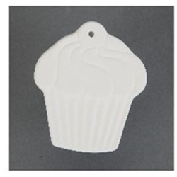 Bisque Cupcake Ornament (Unpainted, ready for glaze)